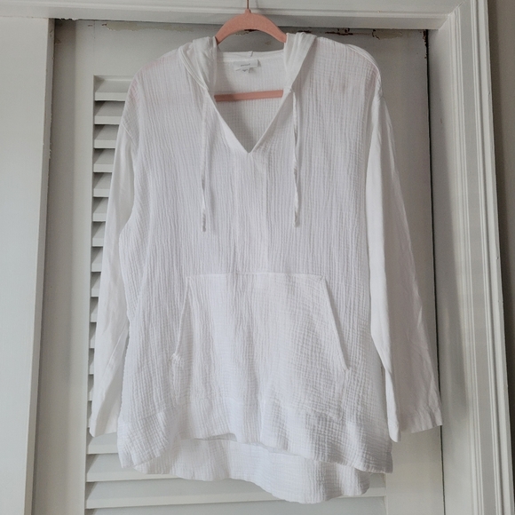 J jill- pure jill cotton-Gauze hooded jacket. - Picture 8 of 11